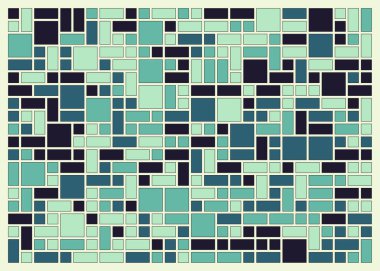 Soyut renk geometrik şekiller örüntüsü, üretici hesaplama sanatsal vektör çizimi, renk kareleri ve dikdörtgenler