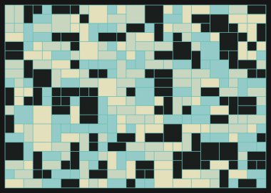 Soyut renk geometrik şekiller deseni, üretken hesaplama sanatı çizimi, renk kareleri ve dikdörtgenler 