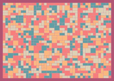 Soyut geometrik desen, vektör illüstrasyonu, kareler ve dikdörtgenler  