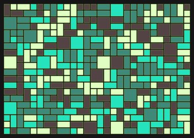 Soyut renk geometrik şekiller deseni, üretken hesaplama sanatı çizimi, renk kareleri ve dikdörtgenler 