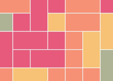 Soyut renk geometrik şekiller örüntüsü, üretici hesaplama sanatsal vektör çizimi, renk kareleri ve dikdörtgenler