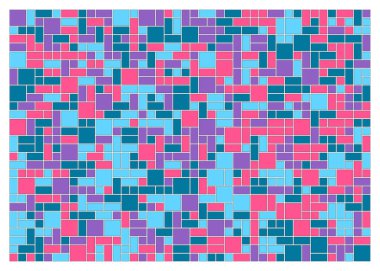 Soyut geometrik desen, vektör illüstrasyonu, kareler ve dikdörtgenler  