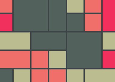 Soyut renk geometrik şekiller örüntüsü, üretici hesaplama sanatsal vektör çizimi, renk kareleri ve dikdörtgenler