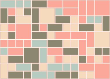 Soyut renk geometrik şekiller deseni, üretken hesaplama sanatı çizimi, renk kareleri ve dikdörtgenler 