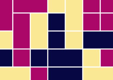 Soyut renk geometrik şekiller deseni, üretken hesaplama sanatı çizimi, renk kareleri ve dikdörtgenler 