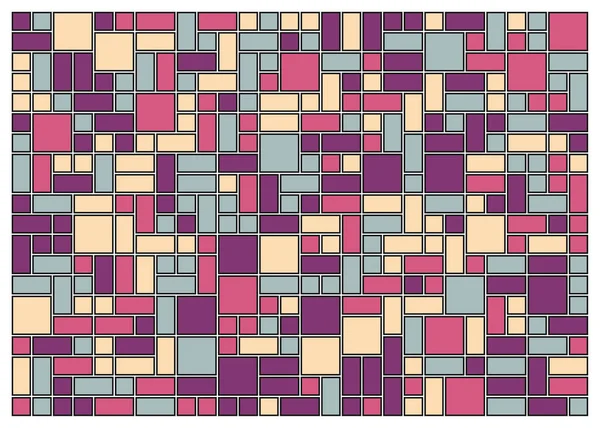 Patrón Figuras Geométricas Color Abstracto Ilustración Generativa Arte Computacional Cuadrados — Archivo Imágenes Vectoriales