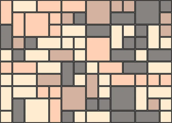 摘要彩色几何图形 生成计算艺术图解 彩色正方形和矩形 — 图库矢量图片