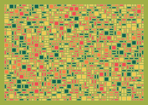 Padrão Figuras Geométricas Cores Abstratas Ilustração Arte Computacional Gerativa Quadrados — Vetor de Stock