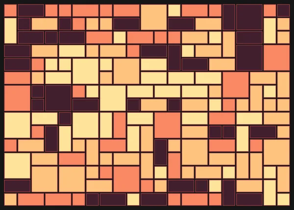 抽象的な色の幾何学的図形パターン 生成的な計算芸術ベクトル図 色の正方形と長方形 — ストックベクタ