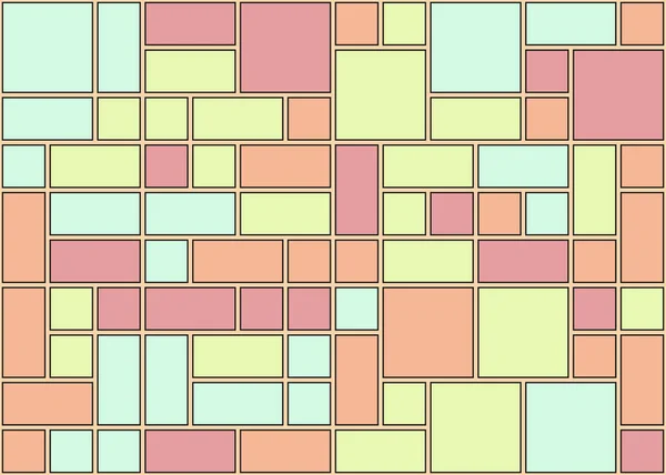 摘要彩色几何图形 生成计算艺术矢量图解 彩色正方形和矩形 — 图库矢量图片