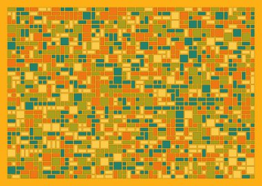 Soyut renk geometrik şekiller deseni, üretken hesaplama sanatı çizimi, renk kareleri ve dikdörtgenler 