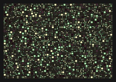 Soyut renk geometrik şekiller deseni, üretken hesaplama sanatı çizimi, renk kareleri ve dikdörtgenler 