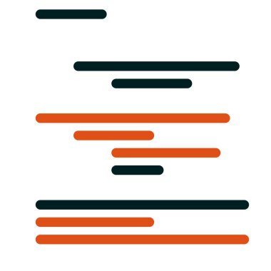 Ekran vektör illüstrasyonunda kod, düz çizgi çizgi kodlama çizgileri simülasyonu 