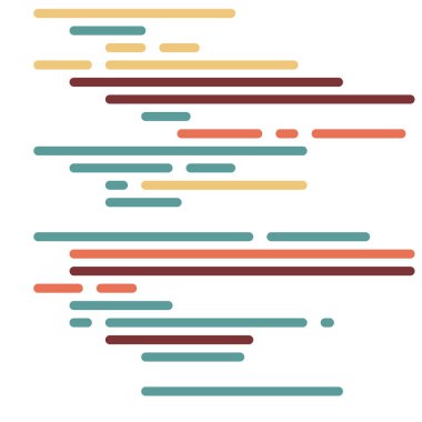 Ekranda soyut html Kodu, vektör illüstrasyonu, düz çizgi çizgi çizgi çizgi kodlama simülasyonu