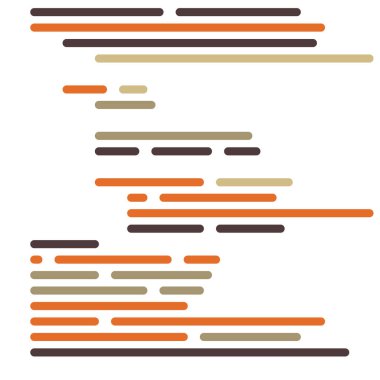 Ekran vektör illüstrasyonunda kod, düz çizgi çizgi kodlama çizgileri simülasyonu 