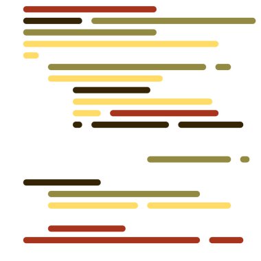 Ekran vektör illüstrasyonunda kod, düz çizgi çizgi kodlama çizgileri simülasyonu 