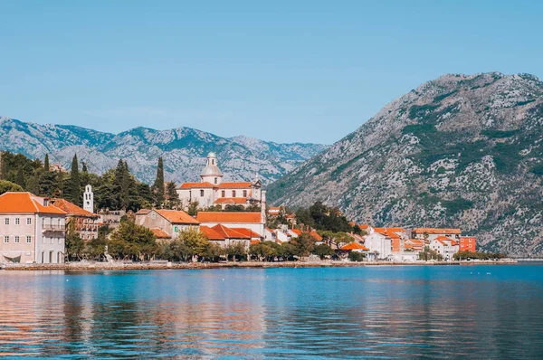 Uitzicht Prcanj Kleine Stad Kotor Montenegro — Stockfoto