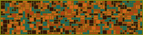 Horizontale Abstracte Willekeurige Geometrische Vormen Generatieve Kunst Vectorillustratie — Stockvector