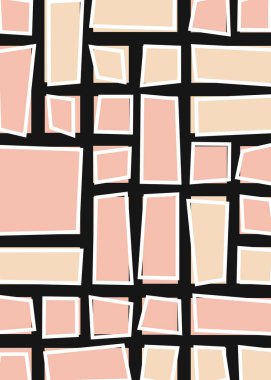 soyut rastgele geometrik şekiller, üretken sanat, vektör illüstrasyonu