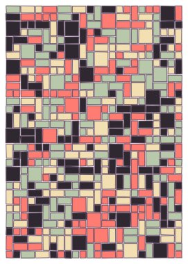 soyut rastgele geometrik şekiller, üretken sanat, vektör illüstrasyonu