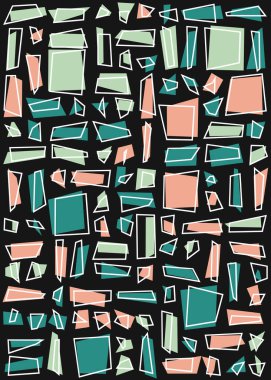 soyut rastgele geometrik şekiller, üretken sanat, vektör illüstrasyonu