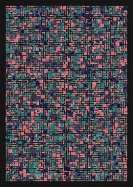soyut rastgele geometrik şekiller, üretken sanat, vektör illüstrasyonu