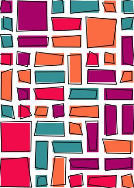 soyut rastgele geometrik şekiller, üretken sanat, vektör illüstrasyonu