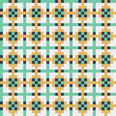 Soyut geometrik desen üretken hesaplama sanatı illüstrasyonu, fayans renk parçalarının taklidi