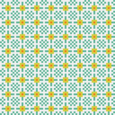 Soyut geometrik desen üretken hesaplama sanatı illüstrasyonu, fayans renk parçalarının taklidi