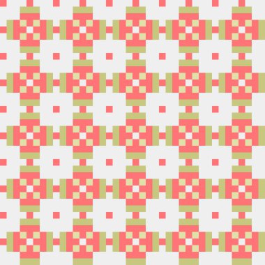 Soyut geometrik desen üretken hesaplama sanatı illüstrasyonu, fayans renk parçalarının taklidi