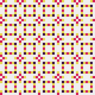 Soyut geometrik desen üretken hesaplama sanatı illüstrasyonu, fayans renk parçalarının taklidi