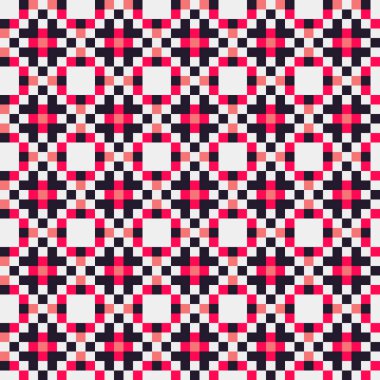 Soyut geometrik desen üretken hesaplama sanatı illüstrasyonu, fayans renk parçalarının taklidi