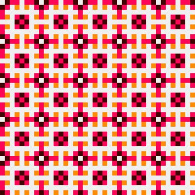 Soyut geometrik desen üretken hesaplama sanatı illüstrasyonu, fayans renk parçalarının taklidi