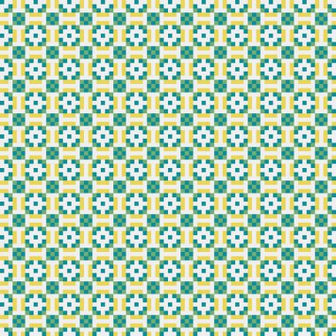 Soyut geometrik desen üretken hesaplama sanatı illüstrasyonu, fayans renk parçalarının taklidi