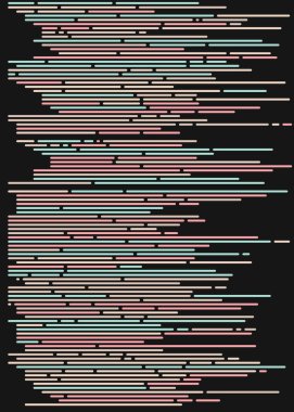 Veri Kodu ekranda, vektör illüstrasyonu, düz çizgi çizgi çizgi kodlama simülasyonu