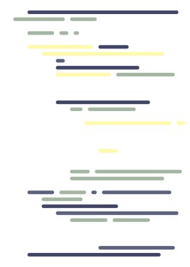 Ekranda soyut Kod, vektör illüstrasyonu, düz çizgi çizgi kodlama çizgileri simülasyonu