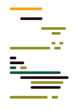 Ekranda soyut Kod, vektör illüstrasyonu, düz çizgi çizgi kodlama çizgileri simülasyonu