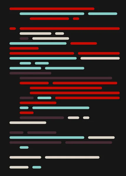 Ekranda Soyut Kod Vektör Illüstrasyonu Düz Çizgi Çizgi Kodlama Çizgileri — Stok Vektör