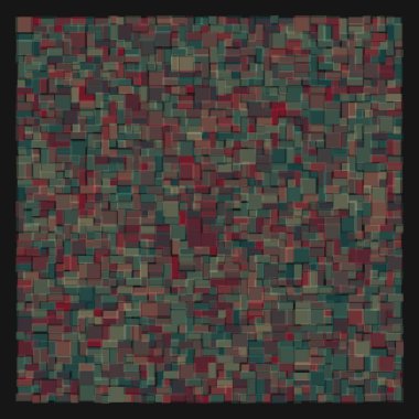 Soyut geometrik desen üretken hesaplama sanatı illüstrasyonu, fayans renk parçalarının taklidi