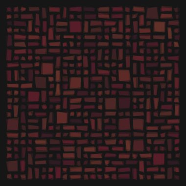 Soyut geometrik desen üretken hesaplama sanatı illüstrasyonu, fayans renk parçalarının taklidi