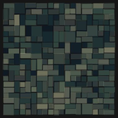 Soyut geometrik desen üretken hesaplama sanatı illüstrasyonu, fayans renk parçalarının taklidi