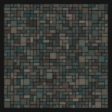 Soyut geometrik desen üretken hesaplama sanatı illüstrasyonu, fayans renk parçalarının taklidi