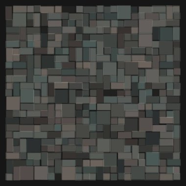 Soyut geometrik desen üretken hesaplama sanatı illüstrasyonu, fayans renk parçalarının taklidi