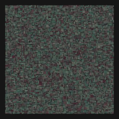 Soyut geometrik desen üretken hesaplama sanatı illüstrasyonu, fayans renk parçalarının taklidi