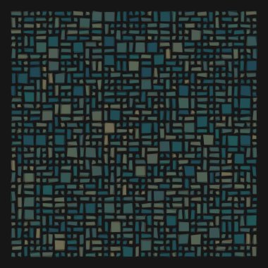 Soyut geometrik desen üretken hesaplama sanatı illüstrasyonu, fayans renk parçalarının taklidi