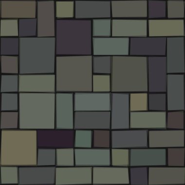 Soyut geometrik desen üretken hesaplama sanatı illüstrasyonu, fayans renk parçalarının taklidi