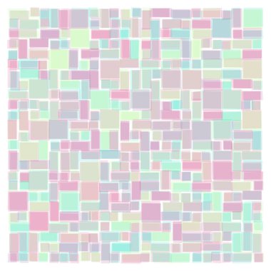 Soyut geometrik desen üretken hesaplama sanatı illüstrasyonu, fayans renk parçalarının taklidi