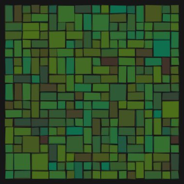 Soyut geometrik desen üretken hesaplama sanatı illüstrasyonu, fayans renk parçalarının taklidi