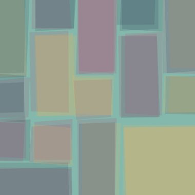 Soyut geometrik desen üretken hesaplama sanatı illüstrasyonu, fayans renk parçalarının taklidi