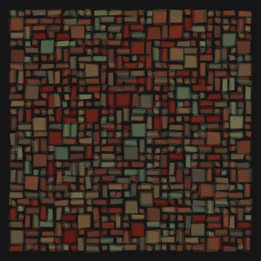 Soyut geometrik desen üretken hesaplama sanatı illüstrasyonu, fayans renk parçalarının taklidi